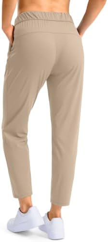 Petite Pants for Women 7/8 Ankle Golf Pants 3 Pockets, Dusty Khaki, XL