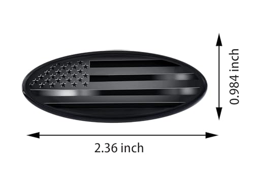 Image of Fit Ford Interior American Flag Emblem Cover Sticker Decal Compatible for Ford Fusion Escape Focus F150 Edge Bronco Transit Fiesta Ecosport All Models (Black)