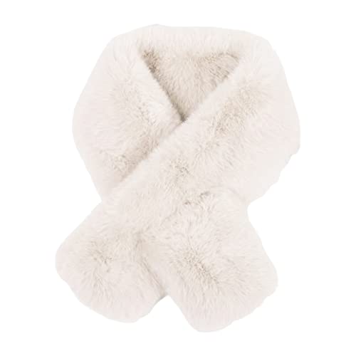 HshDUti Écharpe d'hiver pour femme, écharpe chaude en fausse fourrure, écharpe cache-cou, cache-cou, cache-cou pour femmes, robe manteau blanche taille...