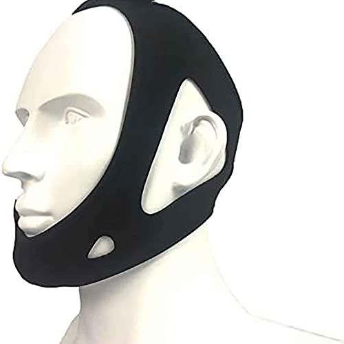Anti Snore Snoring Chin Strap Devices for Men Women Kids - Anti My Snoring Snore Solution, Anti Snoring Snore Chin Strap Large, Supplies Chin Straps, Anti Snore Chin Strap for Sleep Mask (Black)