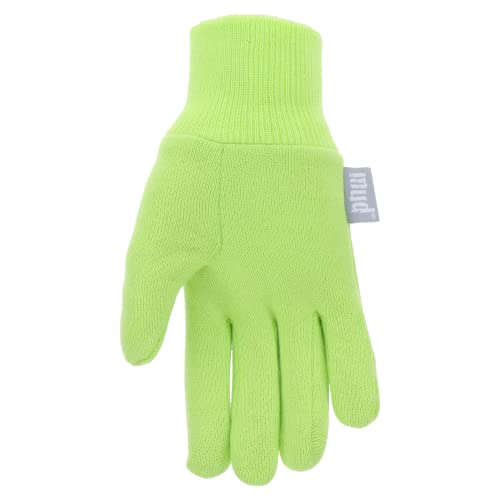 Mud Basic Jersey Cotton Kid's Helper Gloves, Extreme Comfort, Elastic Knit Wrist, Hand Protection, Ages 5-8 Yrs., Green (Md60001K-K) #TOP3