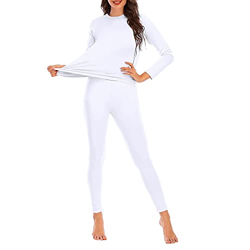 American Trends Womens Thermal Underwear Set Long Johns Base Layer Fleece Lined Top and Bottom Thermals Sets Loungewear3