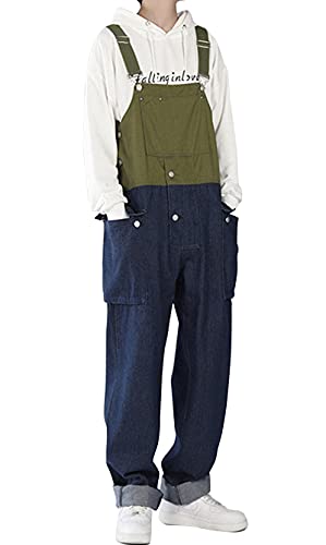 [j] I[o[I[ Y 40-100kgΉ 傫TCY fj TybgJWApc  overalls Ȃ [N} O JbRCC S-5XL ƒ tďH~ (O[, S)