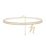 Ankle Bracelets for Women Teen Girls, N Initial Anklet for Women Ankle Bracelet with Letter for...