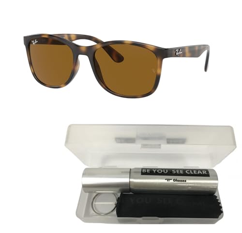 Ray-Ban RB4374 Sunglasses Bundle: RB 4374 710/33 Havana Brown and Eyewear Cleaning Kit2