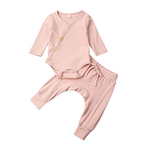 Unisex Baby Clothes Baby Girl Boy Kinomo Bodysuit Long Sleeve Romper Tops Pants Set Two Piece Pajamas Outfits Fall Winter