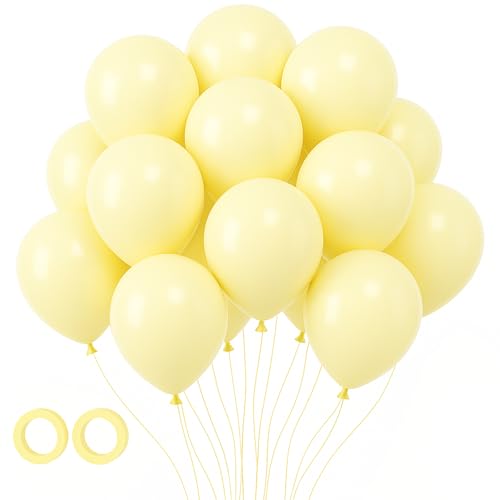 Image of Voircoloria 105pcs Pastel Yellow Balloons 12inch Party Latex Balloons for Boys Girls Birthday Baby Shower Gender Reveal Wedding Sunflower Party Decorations