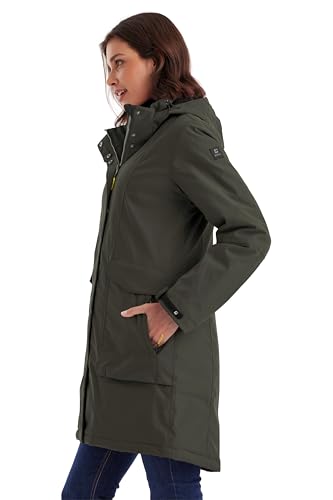 killtec Damen Parka/Mantel wasserdicht mit abzippbarer Kapuze Damen Funktionsparka, dunkeloliv, 46, 43284-000