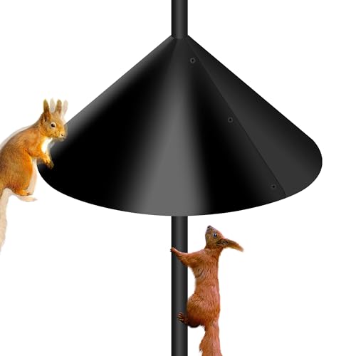 Wide Squirrel Baffle for Bird Feeder Pole Outdoor Pole Mount Stopper & Guard Squirrel Proof Cone (1 Pack Black)