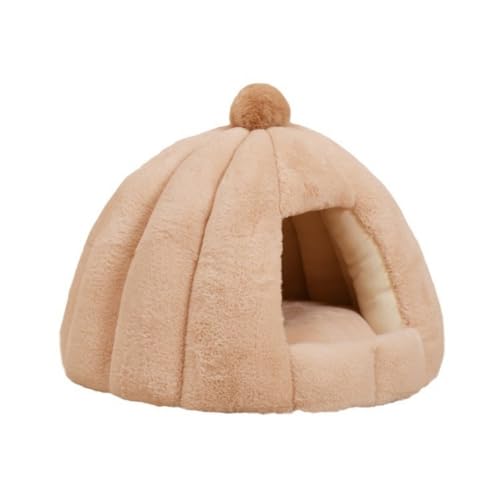 CYWOPVEQ 猫ハウス 猫ベッド ペットベッド 冬用 暖かい 配線通し穴つき もこもこ 猫用 ベ ッド 小型犬 キャットハウス クッション 寝床 ペットハウス 冬寒さ対策 ソフトケージ 冬用 暖かいぐっすり眠れる休憩所 (カーキ)