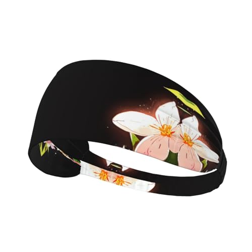 WHJWZY Diadema elástica para ejercicio, diadema suave y transpirable para correr, ciclismo, yoga y más flores florecientes de Cinchona