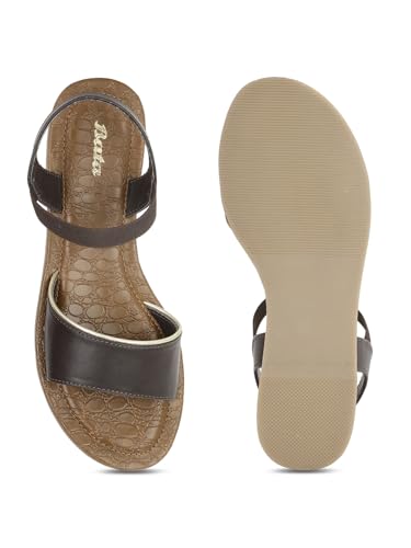 Image of Bata 5614 Christie Sandal E 24 Dark Brown Sandals For Women|casual outings|Party|occasion|Festival|comfortable|Open Toe