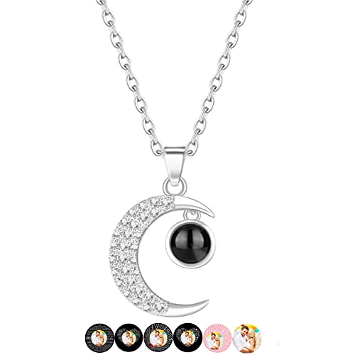 Collier Projection Photo Personnalisé Collier Lune Collier Je t'aime Pendentif 100 Langues Cover