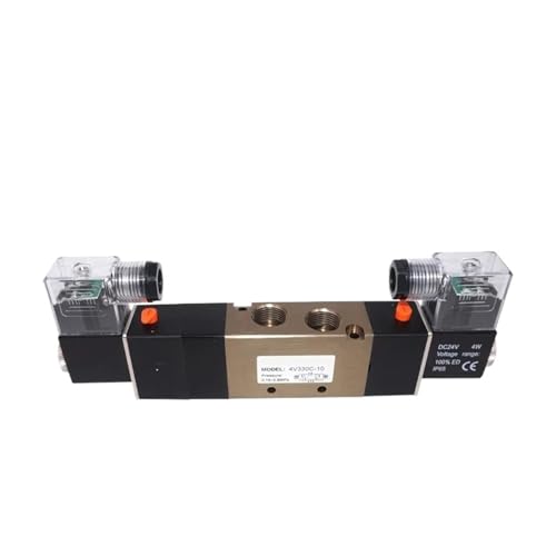Vanne pneumatique 4V330C-10 double solénoïde 3 positions 3/8" BSPT 24V - 3