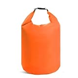 Cyberwork Bolsa estanca 4L 210T poliéster Dry Bag Ligera Anti-Arena con Cierre Enrollable para Camping, Senderismo, Kayak, Playa, Rafting, Pesca y Deportes acuáticos, Naranja Rojizo
