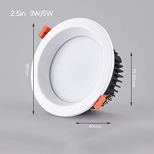 Foco empotrable LED de 2,5 pulgadas con luz cálida de CA 110-240 V 8