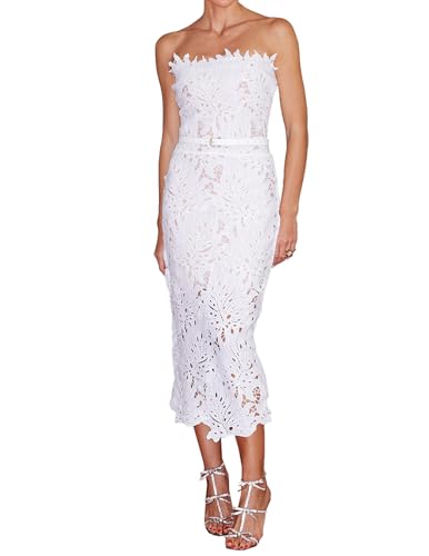 white lace bandage dress 1 shoulder Lace Bandage Dress Shellss