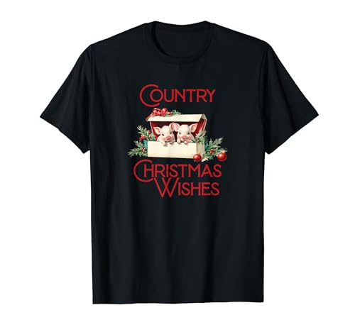 Deseos de Navidad del país con cerditos cerditos vida en la granja Camiseta