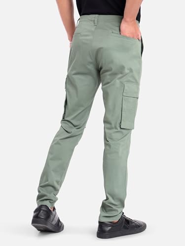Image of Beyoung Cotton Lycra 6 Pocket Regular Fit Cargo Pants for Men | Cargo Trousers for Men