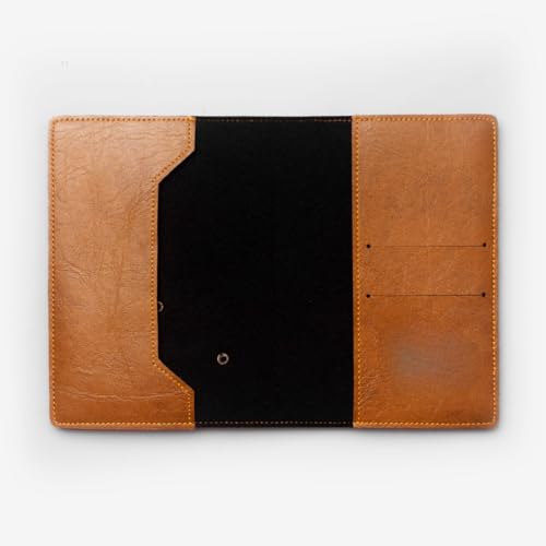 Image of ncgifts Customised Leather Passport Holder: Personalised Name & Charm for Men & Women - Unique Travel Gift, Document Organiser, Boarding Pass Holder, Customised Gifts for Men & Women (Tan)