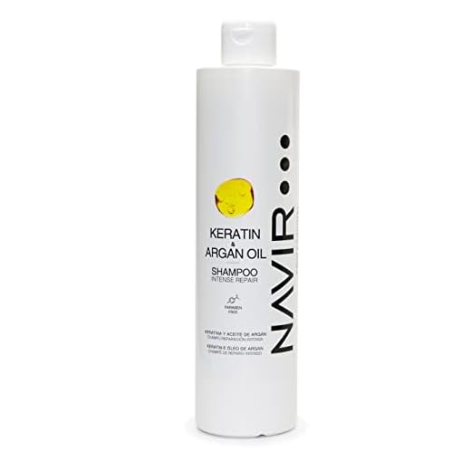 NAVIR Profesional | Champú pelo seco y dañado con Keratina y Aceite de Argan - 500ml