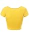 Fifth Parallel Threads FPT Womens Basic Short Sleeve Scoopneck Crop Top Yellow M
