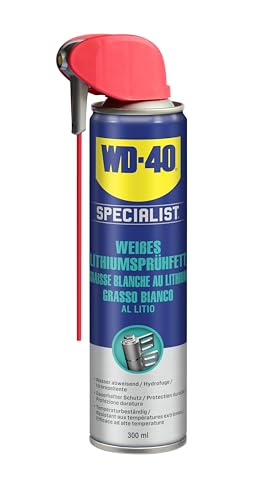 WD-40 Specialist Weißes Lithiumsprühfett Smart Straw 300ml – Dickflüssiges Schmierfett für Metall-auf-Metall-Verbindungen, hohe Druckbelastung, ideal für Getriebe, Lager & bewegliche Teile im Fahrzeug