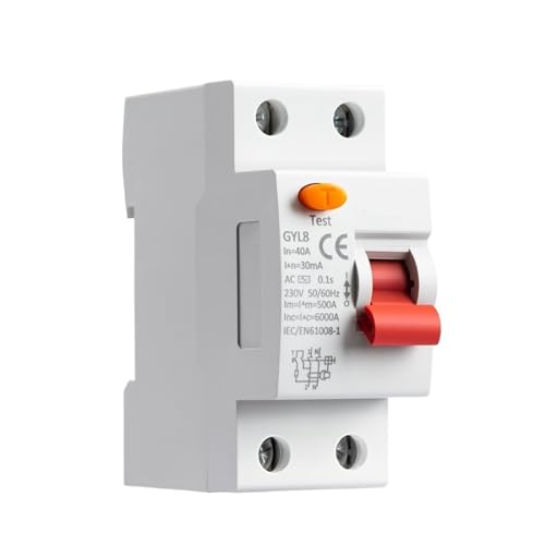 Disyuntor de corriente residual 2P 40A 100mA para carril Din tipo AC 2