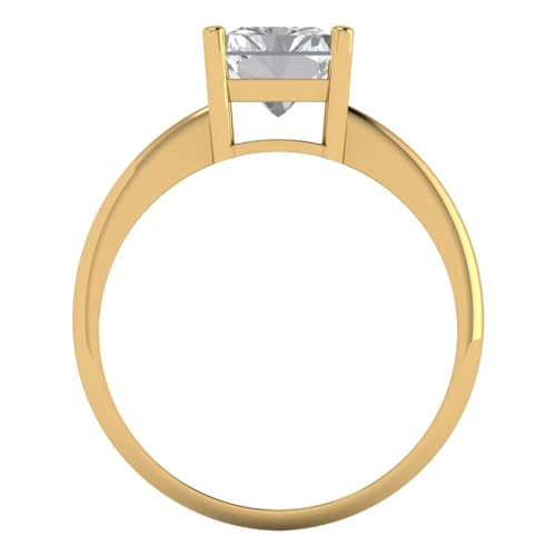 Clara Pucci 2.5 tcw Radiant Cut Engagement Ring for Women, 14K Solid Gold, Yellow Gold, Solitaire White Sapphire Bridal Anniversary Promise Ring4