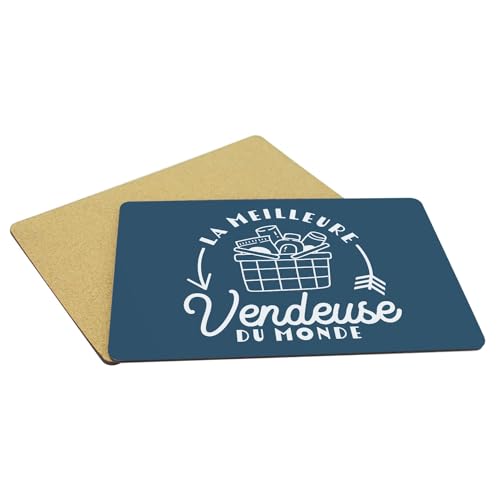 Napperons bleu en liège lot de 4 grands sets de table souples - 5