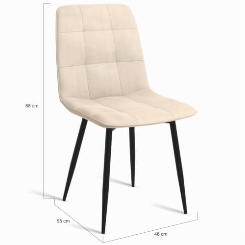 Chaises MILA Lot de 6 Velours - vue 4
