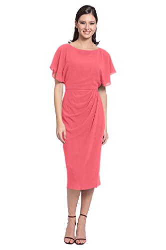 Image of Maggy London Women's Dresses Boat Neck Flutter Sleeve Dress Occasion Event Guest of