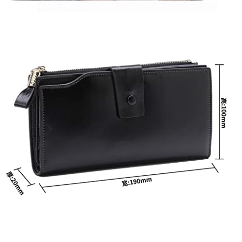 Korean Version Of Retro Waxed Cowhide Short Ladies Wallet Women Leather Zipper Cute Small Coin Folder(Black)3