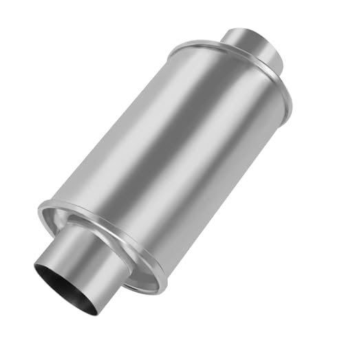 Floshine LY-FH304300-J30 3'' Stainless Steel Resonator Muffler, 3'' Inlet/Outlet, Universal 13.8'' Overall Straight Through Design Exhaust Muffler cover