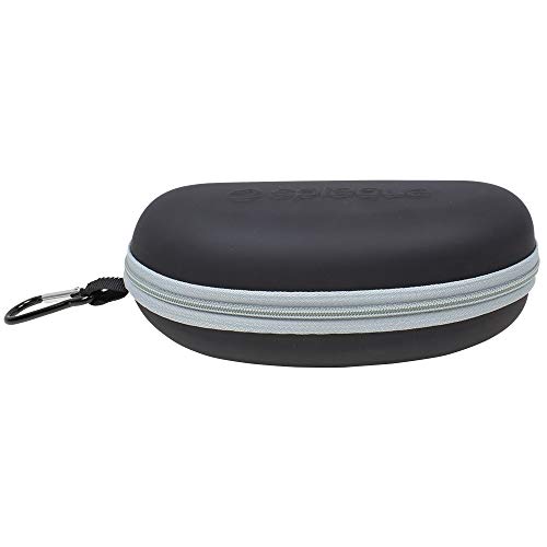 Splaqua Waterproof Sunglasses and Eyeglasses Case - Durable, Hard EVA Zippered Glasses Holder with Back Pack Clip - Grey