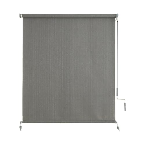 Outdoor Roller Shades,Cordless Patio Roller Up Blinds with Shade Cloth for Porch Gazebo Pergola Balcony Backyard,Grey,36" Wx72 H
