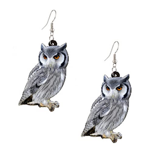 MALOYANVE Acrylic Bird Earrings for Women Novelty Colorful Elegant Long-tailed Parakeet Parrot Hummi