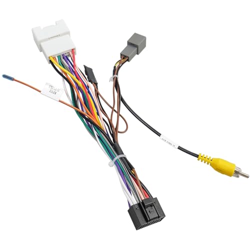 Fiegromech Android Car Stereo Adapter Relacement for Mitsubishi Outlander Radio Wiring Harness,20Pin Car Audio Wire Cable with Reversing RCA Connector,No Factory Camera&Canbus