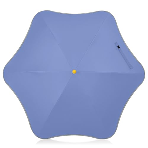 Yuiboo Paraguas de color liso liso azul roya para niños pequeños, paraguas de protección UV con tira reflectante, paraguas pequeño para mochila, a prueba de pellizcos para niños y niñas