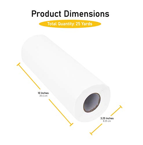 Mandala Crafts Tear Away Stabilizer For Embroidery - Machine And Hand Embroidery Stabilizers - Tearaway Stabilizer For Embroidery Roll Backing Medium Weight 1.8 Oz 10” X 25 Yards #TOP1