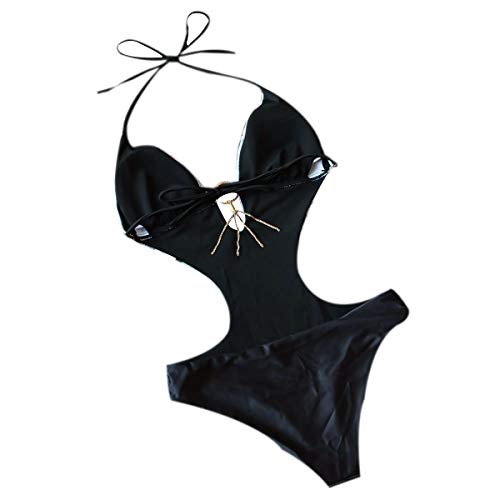 Ankomina Women's Sexy One Piece Swimsuit Print Cutout Backless Bikini Monokini Bathing Suit #TOP4