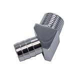 45 Degree Heater Hose Intake Manifold Fitting 1/2' NPT to 5/8' Barb Chrome Finish Compatible with 1/2' NPT...