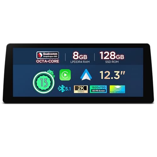 XTRONS 12.3 Inch Qualcomm Snapdragon 680 Android 14 Car Stereo for BMW E90/E91/E92/E93/M3 (2009-2012) CIC System, IPS Touch Screen 8+128GB Car Radio GPS Navigation Support DVR Backup Camera