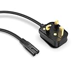 Superer 2 M Printer Cable, C7 Figure 8 Main Power Lead with UK Plug – Fit for HP OfficeJet Pro, Envy, DeskJet, Canon Pixma, Maxify, Brother, Dymo Label Writer Printer, Flexible Charger Cable Cord