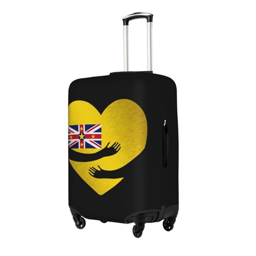 Travel Luggage Cover Niue Flag Heart Fashion Washable Baggage Suitcase Protector Fit For Luggage Medium2
