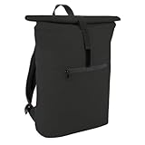 1 poche accessoires avant MOBILIS Sac à Dos Urbain Roll Top - Poche Renforcée pour Ordinateur Portable 14-16\'\' - Capacité 16L - Déperlant - Noir