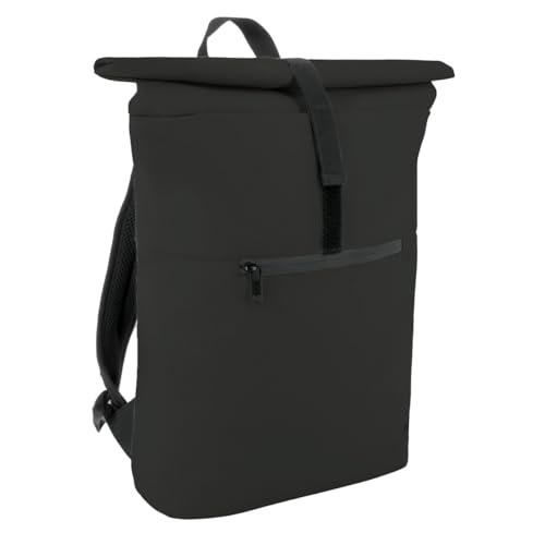 MOBILIS Urban Roll Top Rucksack, verstärkte Tasche für 14-16 Zoll Laptop – Kapazität 16 L – wasserabweisend – Schwarz