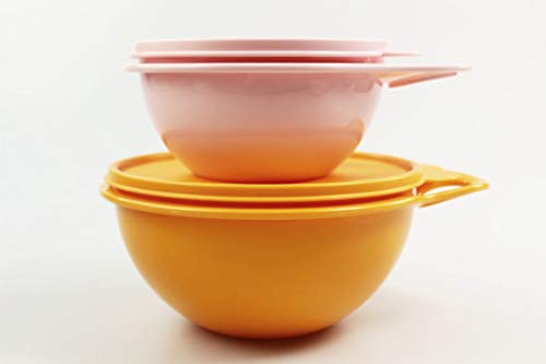 Tupperware Rührschüssel Maximilian 1,4 L orange + 600ml rosa Schüssel Salatbar