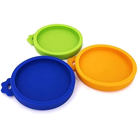 Comtim 3 Pack Cat Food Can Lids, Silicone Small Pet Food Can Lids Covers for 3 oz Cat Food Cans Cover