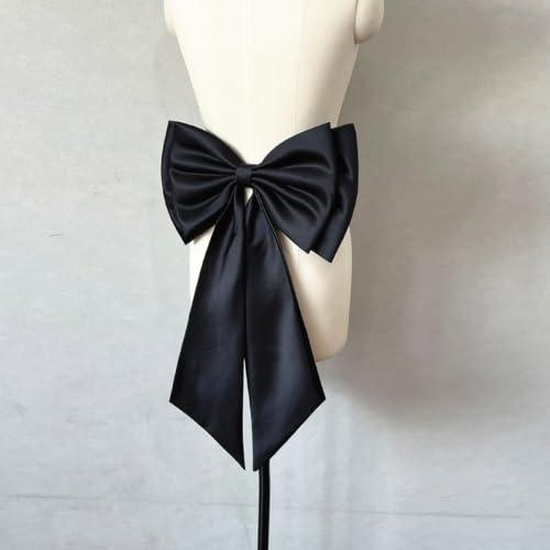 Devon's Home Detachable Bridal Bow for Wedding Dresses, Satin Big Bow for Formal Gown with Double Knot (Black)2